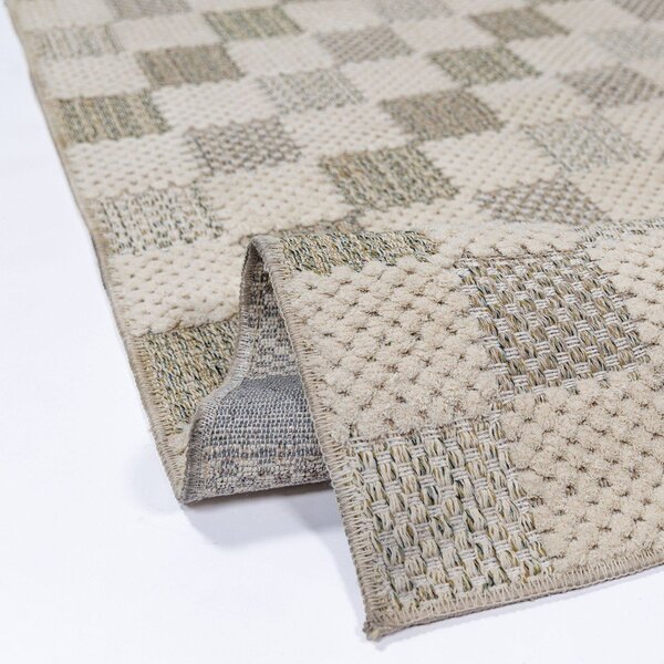 Zelený pratelný koberec s příměsí bavlny 155x230 cm Muted Checkerboard – Flair Rugs