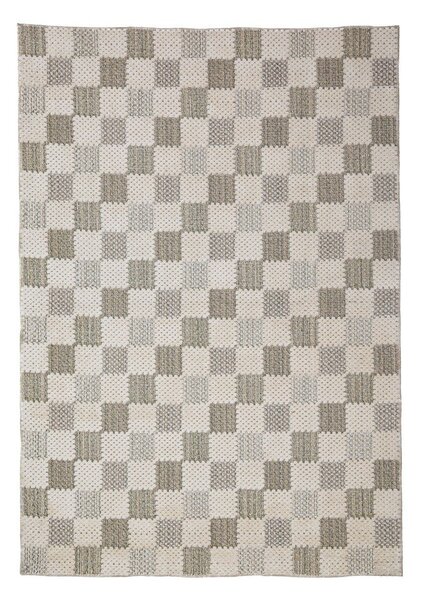 Zelený pratelný koberec s příměsí bavlny 155x230 cm Muted Checkerboard – Flair Rugs
