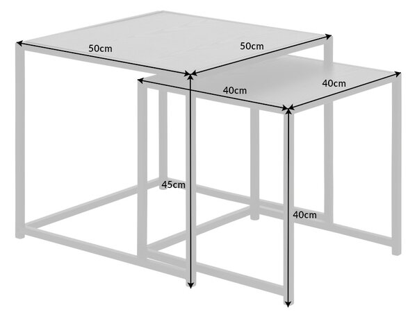 Sada odkládacích stolků Maille 50 cm černý jasan