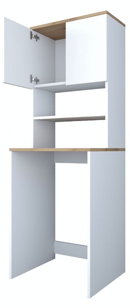 VerDesign CODEX skříňka nad pračku, bílá/ořech