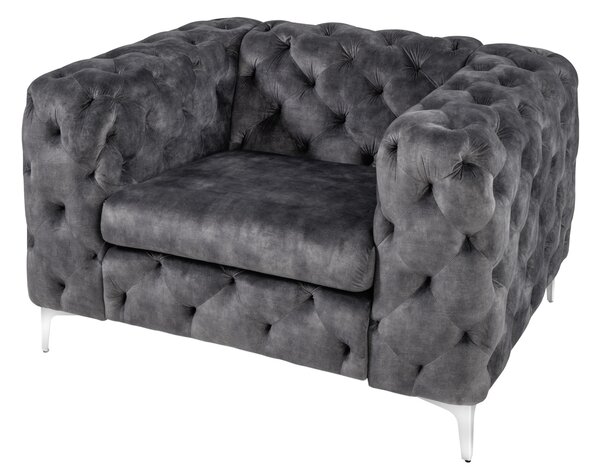Designové křeslo Rococo tmavě šedý samet