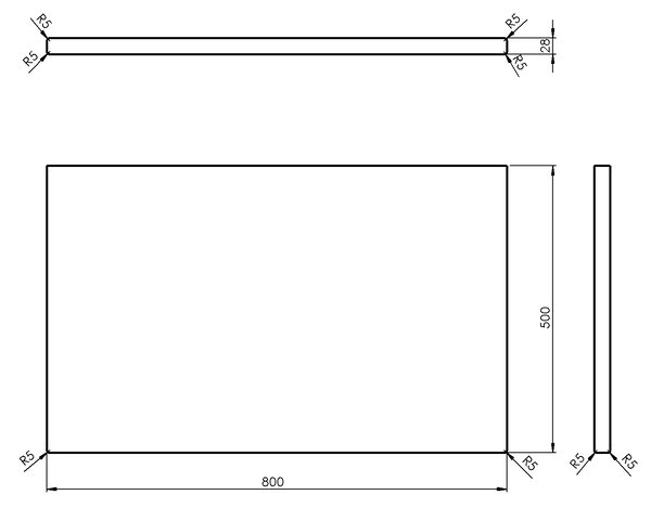 Sapho Sapho, WOODY deska 800x28x500mm, masiv přírodní dub
