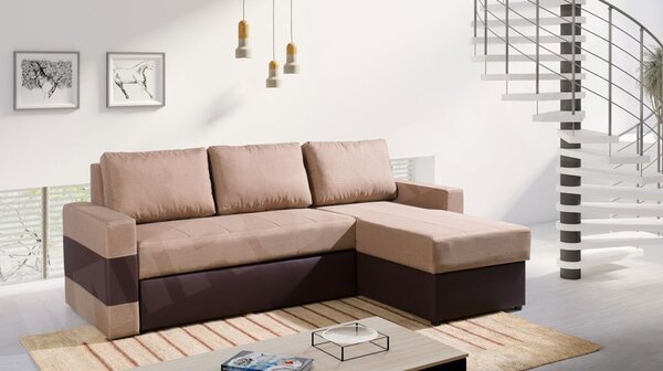 Rohová sedací souprava Deco, Potah: ekokůže Soft 011 + Lux 05, Strana: pravá 5902928045925