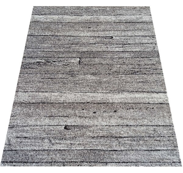 Makro Abra Moderní kusový koberec Panamero 20 Dřevo Desky šedý béžový Rozměr: 80x150 cm