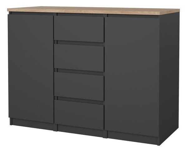 Tmavě šedá komoda 121x91x50 cm Naia – Tvilum