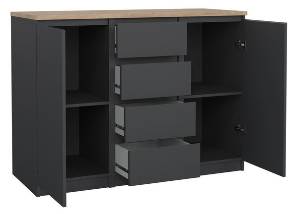 Tmavě šedá komoda 121x91x50 cm Naia – Tvilum