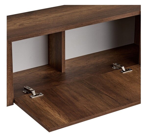 TV stolek v dekoru ořechu v tmavě přírodní barvě 180x45x30 cm Nexus – Kalune Design