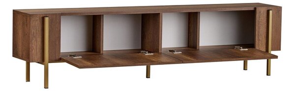 TV stolek v dekoru ořechu v tmavě přírodní barvě 180x45x30 cm Nexus – Kalune Design