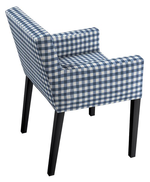 Potah na židli Nils barva tmavě modrá látka vzorované