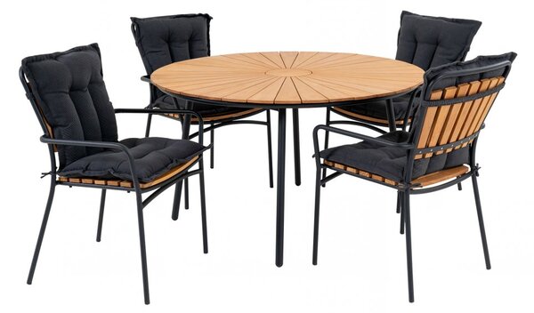 Zahradní set Cleveland, přírodní teak, pro 4 osoby – House Nordic