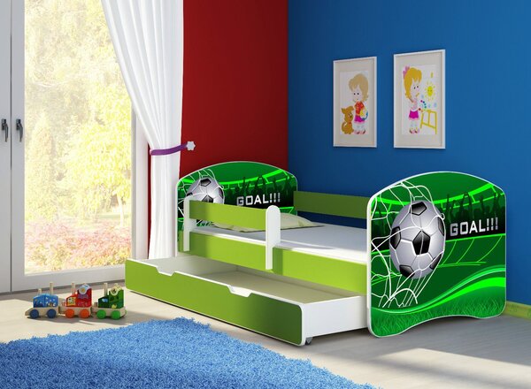 Dětská postel - Gól 2 140x70 cm + šuplík zelená