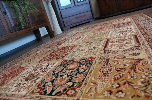 Agnella vlněný koberec Isfahan Timor černý Rozměr: 100x180 cm