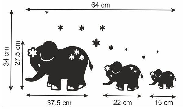 Akrylové dekorační zrcadlo FLEXI Sweet elephants I94 VÝPRODEJ