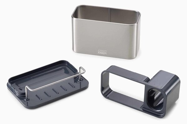 Joseph Joseph Stříbrno-černý nerezový stojan na mycí prostředky Surface Sink Tidy