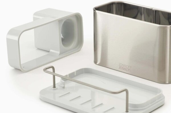 Joseph Joseph Stříbrno-bílý nerezový stojan na mycí prostředky Surface Sink Tidy
