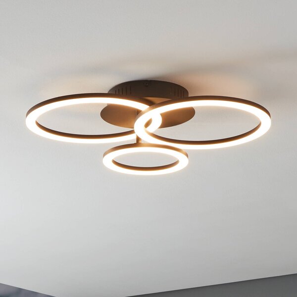 EGLO connect Parrapos-Z LED stropní světlo 3zdroje, stmívatelný, Černá, Obývací pokoj / jídelna, kov, Moderní