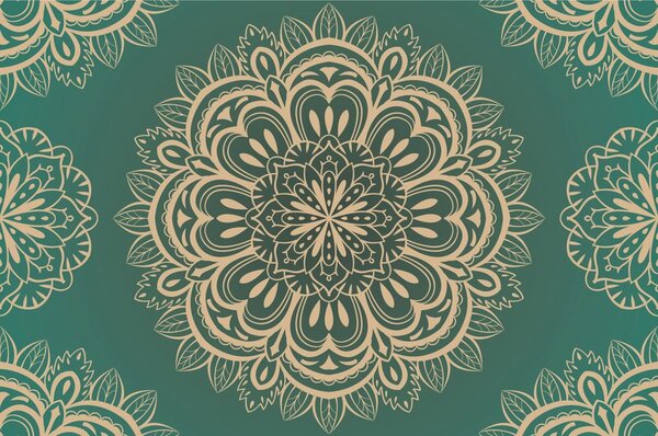 Tapeta Mandala na tyrkysovém pozadí