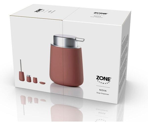 Světle červený porcelánový dávkovač mýdla 250 ml Nova – Zone