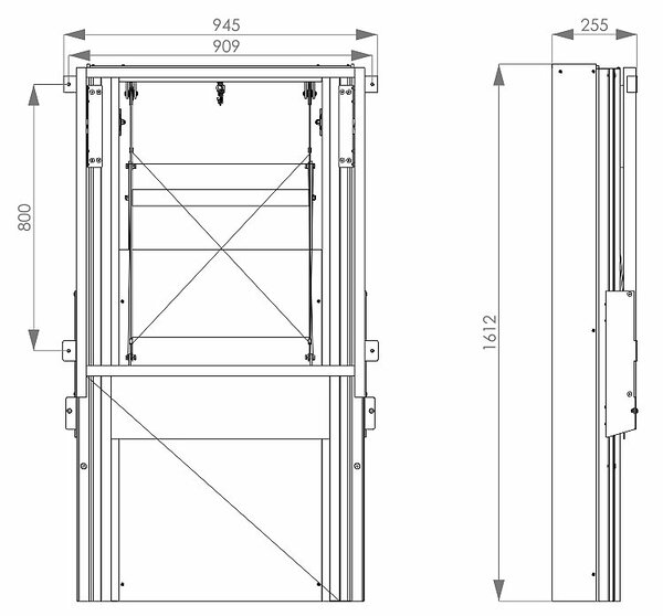 Sestava magnetické tabule TR K II. 200 x 120 cm - TR K 200/120 ZBBBZ + SZAL
