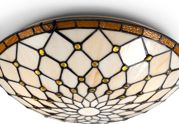 BRILAGI - Tiffany vitrážové stropní svítidlo IVORY 2xE27/60W/230V pr. 40 cm