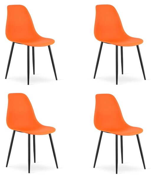 Židle WAT oranžové / černé nohy x 4