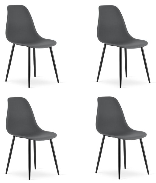 Židle WAT tmavě šedá / černé nohy x 4
