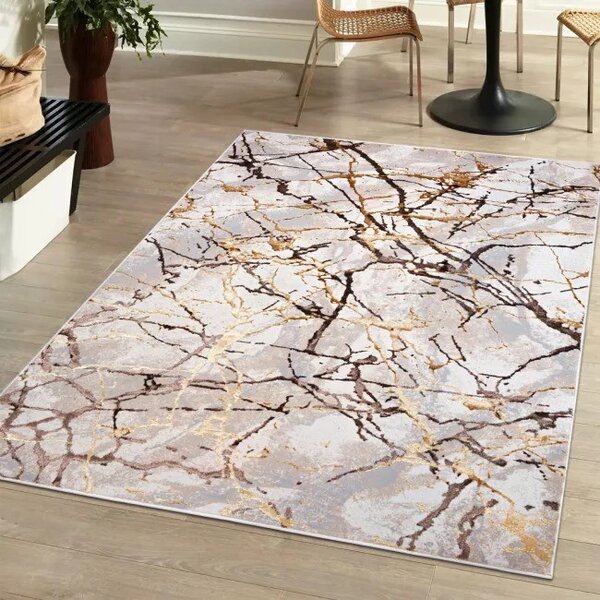 Makro Abra Kusový koberec GOLDEN MZ34D Moderní Abstraktní krémový Rozměr: 120x170 cm