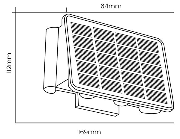 Exteriérové ​​solární nástěnné LED svítidlo Alf2, 1x LED 2w, černá