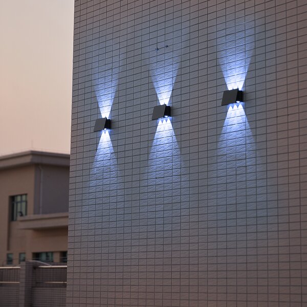 Exteriérové ​​solární nástěnné LED svítidlo Alf2, 1x LED 2w, černá
