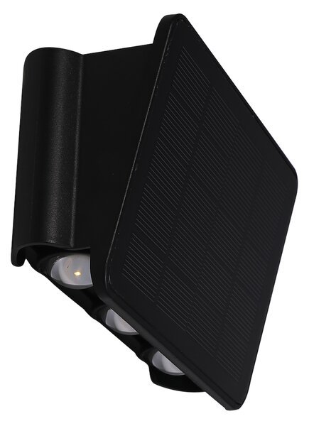 Exteriérové ​​solární nástěnné LED svítidlo Alf2, 1x LED 2w, černá
