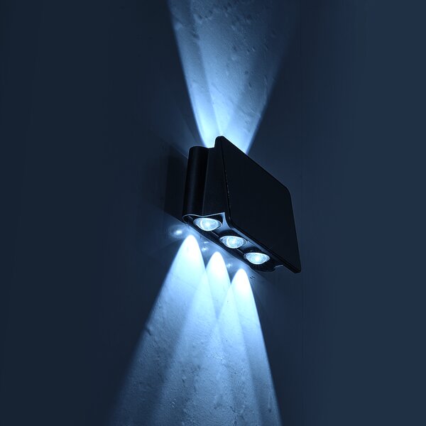 Exteriérové ​​solární nástěnné LED svítidlo Alf2, 1x LED 2w, černá