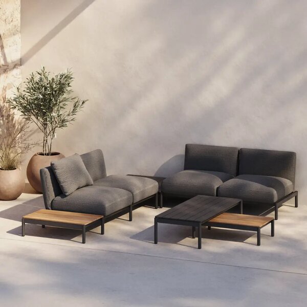 Kave Home Šedý zahradní stolek Sorells 149 x 63 cm