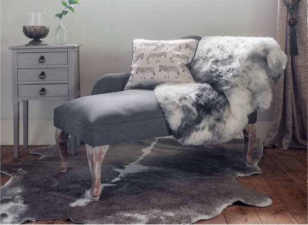 Skinnwille Home Collection Umělá hovězí kůže Rosa, šedo-bílá, 152x213 cm