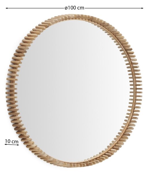 Dřevěné závěsné zrcadlo Kave Home Polke 100 cm