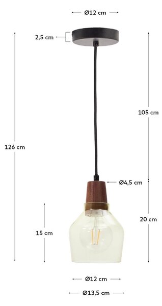 Zelené skleněné závěsné světlo Kave Home Silex 13 cm