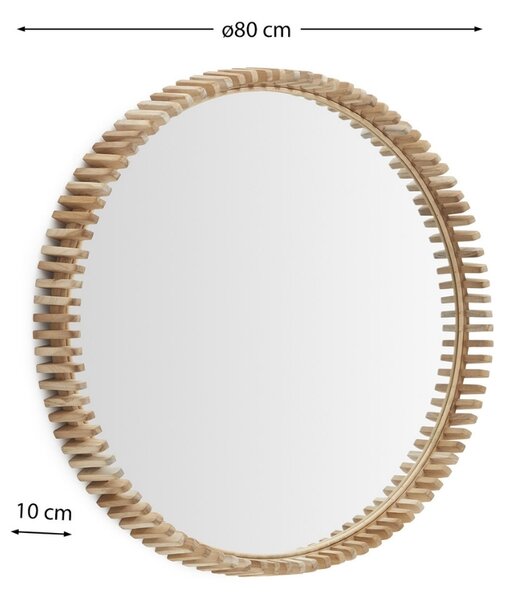 Dřevěné závěsné zrcadlo Kave Home Polke 80 cm