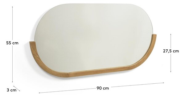 Teakové závěsné zrcadlo Kave Home Rokia 55 x 90 cm
