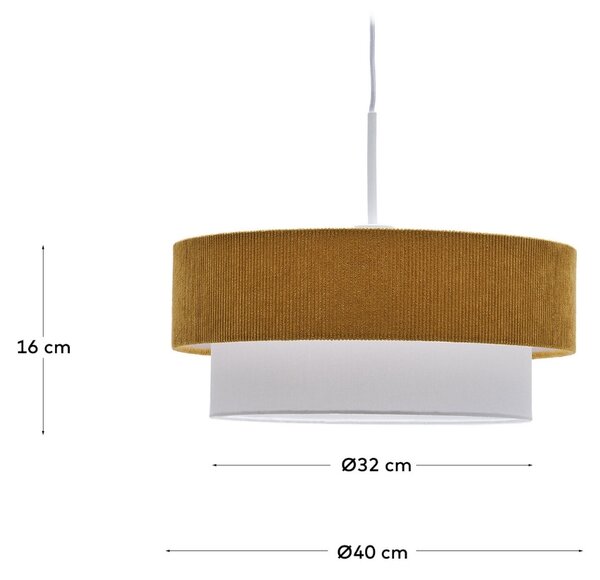 Žluté závěsné světlo Kave Home Bianella 40 cm