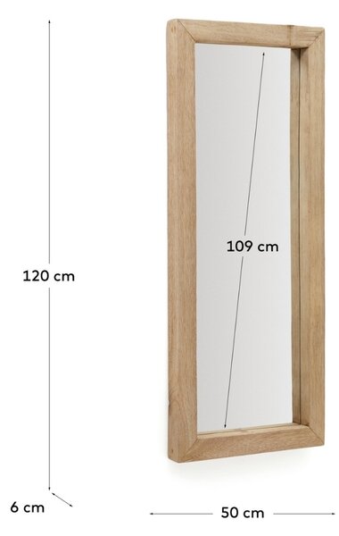 Dřevěné závěsné zrcadlo Kave Home Maden 120 x 50 cm