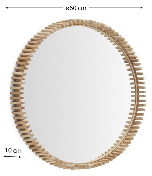 Kave Home Dřevěné závěsné zrcadlo Polke 60 cm
