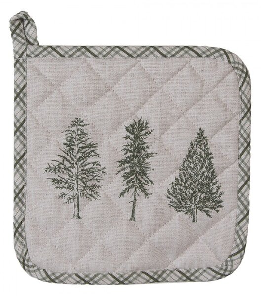 Bavlněná chňapka / podložka pod hrnec se vzorem jehličnatých stromů Natural Pine Trees – 20x20 cm