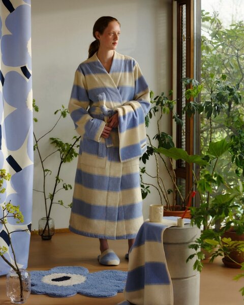 Marimekko Koupelnová předložka Unikko 73x74, modrá