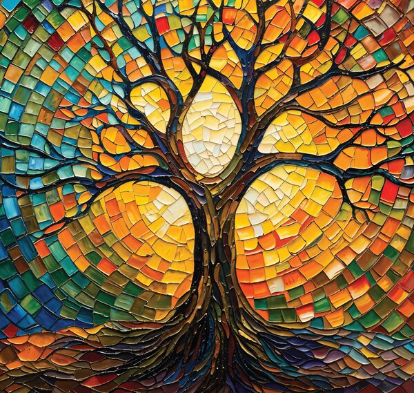 Obraz na plátně - Strom života Kaleidoskop přírody FeelHappy.cz Velikost obrazu: 40 x 30 cm