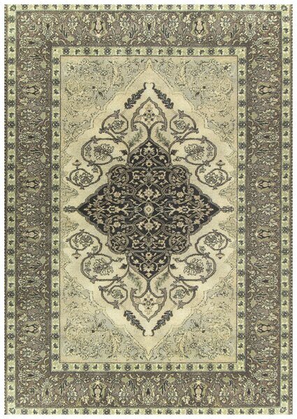 Klasický vlněný koberec Agnella Isfahan Leyla Alabaster šedý krémový Rozměr: 100x180 cm