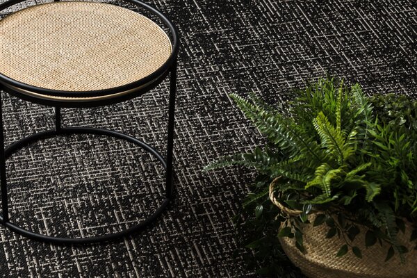 Balta Kusový koberec SISAL FLOORLUX 20401 černý / stříbrý Rozměr: 160x230 cm