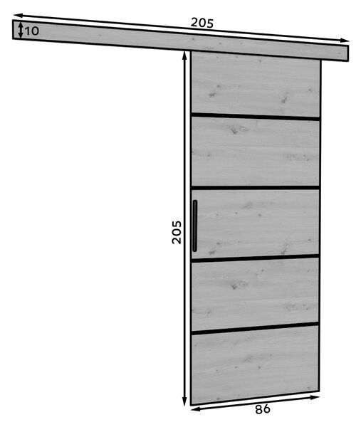 Posuvné dveře 86 cm NADRIX - dub artisan