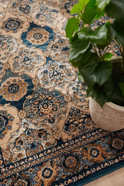 Kusový koberec vlněný Agnella Isfahan Forenza Smaragdový Zelený Rozměr: 133x180 cm
