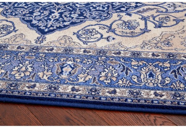 Běhoun vlněný Agnella Isfahan Leyla Granat modrý Šíře: 70 cm