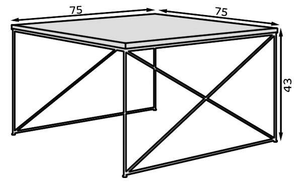 Kovový konferenční stolek FADA - bílý / beton