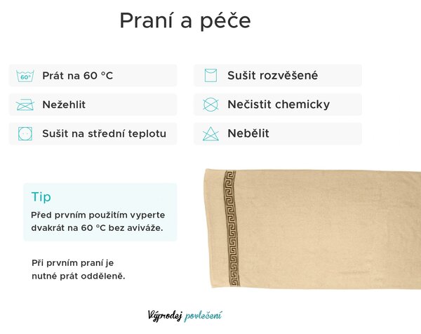 Osuška GREEK 70x130 cm tmavě modrá, 100% bavlna